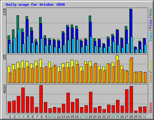 Daily usage for October 2020