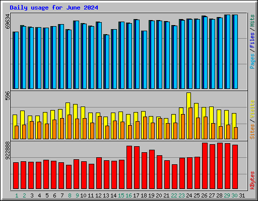 Daily usage for June 2024