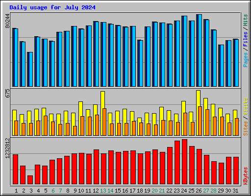 Daily usage for July 2024