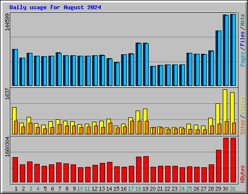 Daily usage for August 2024