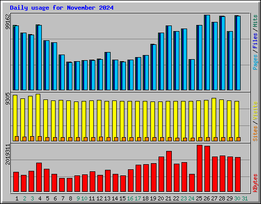 Daily usage for November 2024