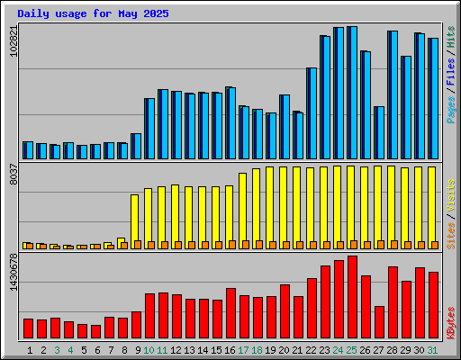 Daily usage for May 2025