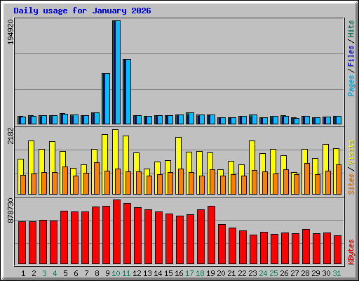 Daily usage for January 2026