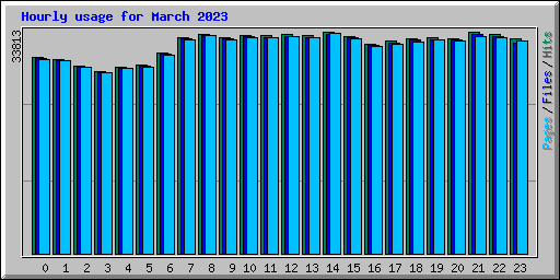 Hourly usage for March 2023