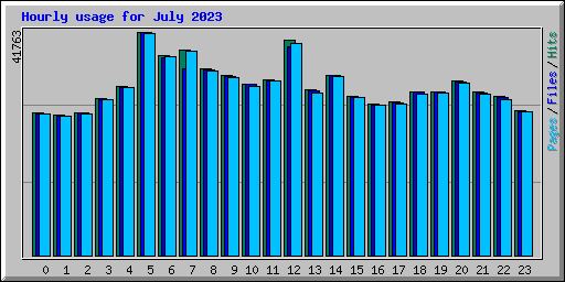 Hourly usage for July 2023