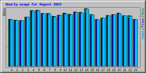 Hourly usage for August 2023