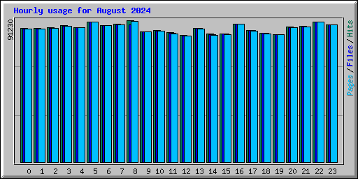 Hourly usage for August 2024